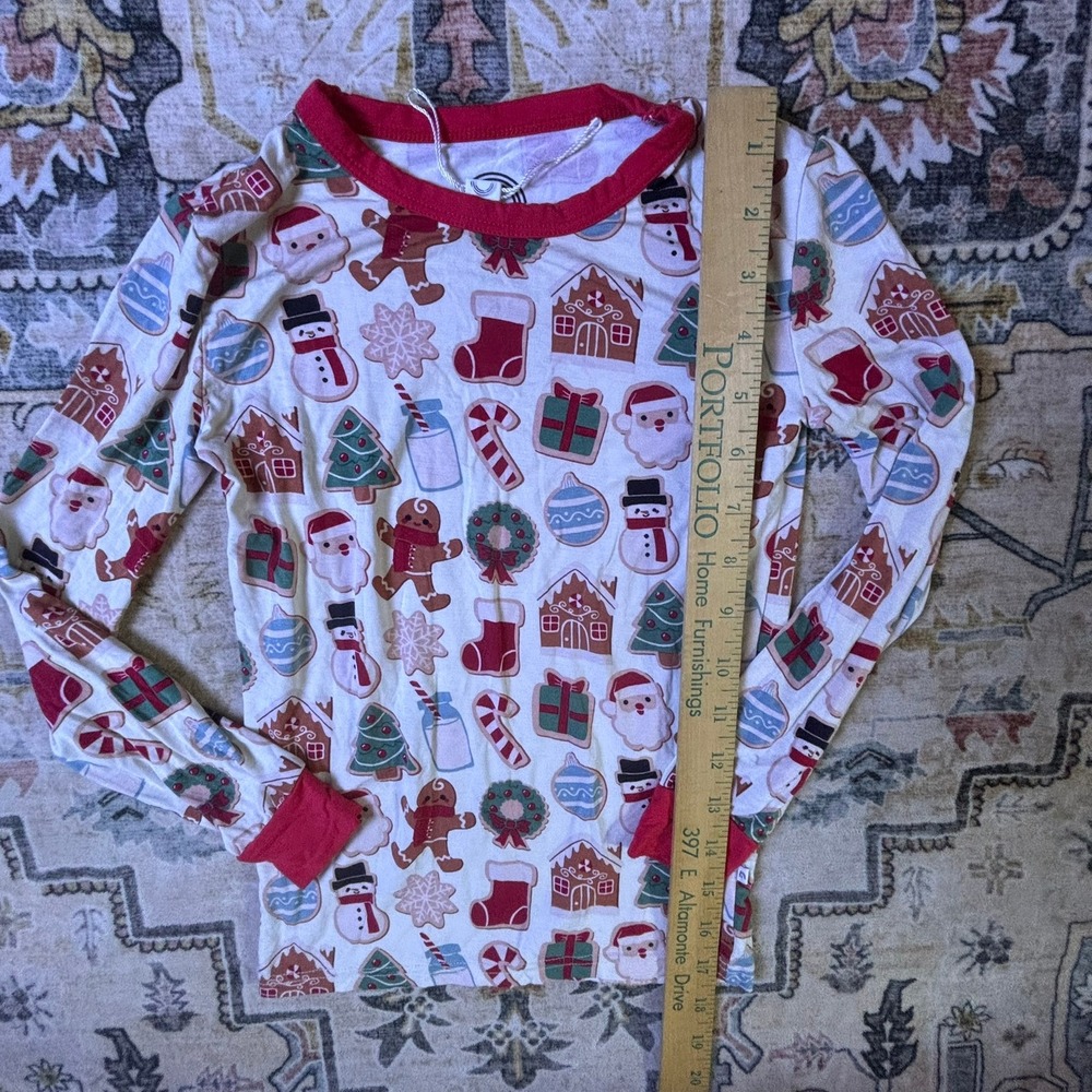 Emerson and Friends Christmas Holiday Cookie Bamboo Viscose Pajama Top Kids 6/7T - Picture 6 of 8